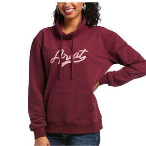 Ariat Real Logo High Neck Sweatshirt Women Small Long Sleeve Red Outdoor Western